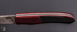  Couteau " Le Shogun " par Lames de l'Ouest - Buffle / Jaspe et Damasteel