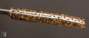Couteau " Le Terril " de poche par Charles Canon - Manche en fleurs d'immortelles de Corse