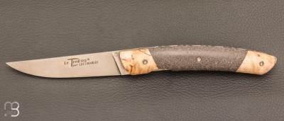   Couteau " Le Thiers® " pliant par l'Atelier Les 2 Diables - Lave et bouleau madré