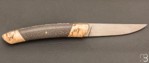   Couteau " Le Thiers® " pliant par l'Atelier Les 2 Diables - Lave et bouleau madré