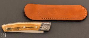   Couteau  "  Le Thiers "  ivoire de mammouth et RWL-34 de Robert Beillonnet