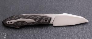    Couteau " Liner lock " custom par Samuel Jugieau - Fibre de carbone et lame en 14c28