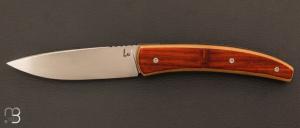  Couteau " Lo-Garithme  " liner lock custom par Lo-Coutelier - Buis/Padouk et lame en RWL34