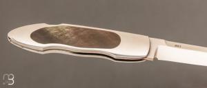   Couteau " Lock-Back 001 " custom  par Warren Osborne - Nacre noire