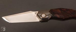   Couteau  "  Lock-Back " custom par Romain Lopez - Bois de fer et lame en RWL-34
