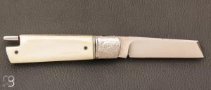Couteau " Lock Back " custom de Vincenzo Balistreri - Ivoire de mammouth et lame en RWL34