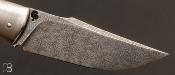 Couteau "Lock-Back" damas mosaïque et pulpe de mammouth par Grégory Picard