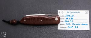   Couteau " Lupin  " custom par Charron Baptiste BC Coutellerie - Micarta