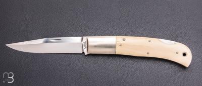    Couteau  " MF XL " lock back par Jess Horn - Ivoire de mammouth 