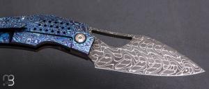   Couteau " Machine " custom par Tashi Bharucha - Timascus et lame en damas