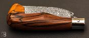 Couteau " Masunin " par Roberto Ottonello - hêtre stabilisé et Damas