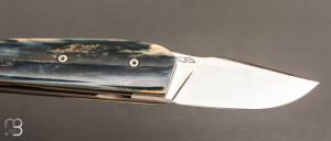    Couteau " Mini Mastard " custom par Christophe Arbogast - Ivoire de mammouth et lame en RWL34