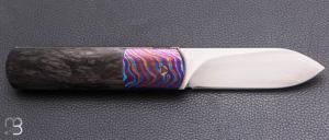   Couteau " Minimun L " custom par Alain André - Fibre de carbone et lame en RWL34