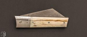  Couteau  "  Montpellier custom  " par Claude Giraud - Damas et os de mammouth