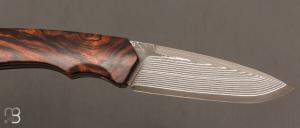    Couteau " Petit Duc "  par Nicolas Kowal - Loupe de Bois de fer et lame Suminagashi SG2