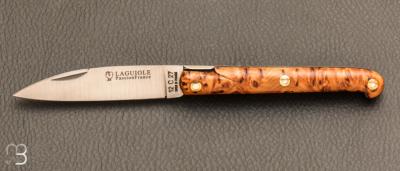 Couteau " Petit Laguiole droit " 9 cm en loupe d'if stabilisée par Passion France