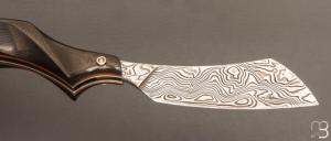    Couteau " Phasme " par la Coutellerie Savignac - Fibre de carbone et lame damas