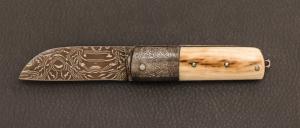   Couteau " Pice unique " custom  par Clment Boucheron - Mammouth et damas