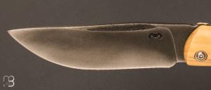     Couteau  "  Piémontais "  par Mickael Moing - Buis et lame forgée 100Cr6