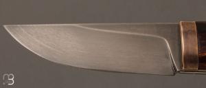 Couteau "  Viking " style Puukko pliant bois de fer des Forges d'Haraldr