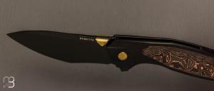 Couteau " RT-Kingfisher RTKF5 " par Remette RT - Titane/Copper Carbon et lame en M390