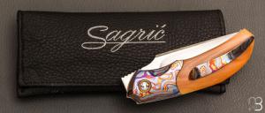  Couteau " Rocket " custom de Stéphane Sagric - Micarta Westinghouse et ZircuTi