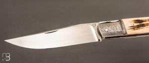  Couteau " Rumilly " custom par David Brenière - Mammouth / Damas et Elmax