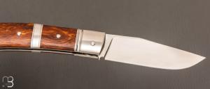   Couteau  " Rumilly " par Philippe Lemonnier - Loupe de bois de fer d'Arizona et lame en RWL34 