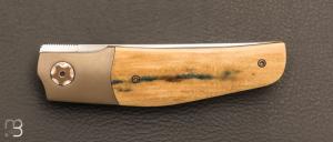    Couteau " SHUT " par Thierry Savidan - Ivoire de mammouth et RWL34