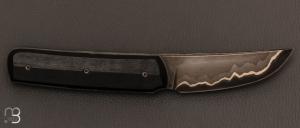   Couteau  "  Sanjo " custom par Guy Pogetti - Ebène et C130 sandwich