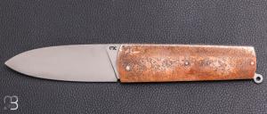  Couteau de poche " Sgian Dubh " par Ewen Maillard - Bronze textur� et RWL34