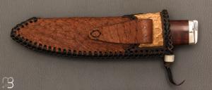 Couteau " Shean Du " fixe par Michel Blum - Amourette et lame damas