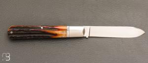    Couteau " Slim Barlow " de Ken Steigerwalt - Amber Stag et RWL-34
