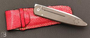   Couteau  "  Slim "  custom par Philippe Jourget - Titane et RWL34