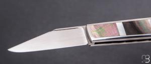  Couteau " Slipjoint " par Nicolas Couderc - Nacre et lame en RWL34
