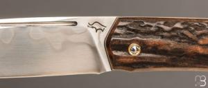  Couteau " Slipjoint " custom par Guy Poggetti - Bois de cerf et lame en C130