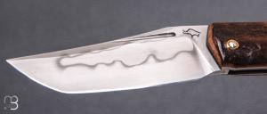      Couteau " Slipjoint " custom par Guy Poggetti - Bois de cerf et lame en C130