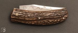  Couteau " Slipjoint " custom par Guy Poggetti - bois de cerf et lame en C130