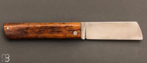   Couteau " Snard " par L'Olonnois - Loupe de bois de fer d'Arizona