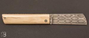 Couteau " Snard  " par Tom Fleury - ivoire de mammouth et lame damas