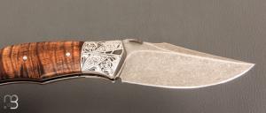     Couteau " Spartan "  custom lock-back par Raphaël Durand - Koa et lame en RWL34