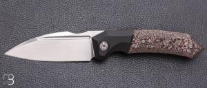 Couteau " Speartak Small " custom de GTKnives - Thomas Gony - Rose Gold Carbon et Zirconium