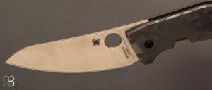   Couteau " SpydieChef CQI " par SPYDERCO - Titane "black Spillage"