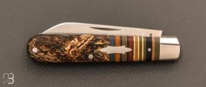  Couteau " Striper Folder " par T.A. Davison - Chanvre stabilisé et micarta
