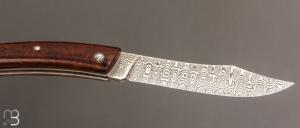    Couteau  de poche le Thiers 11 CM par Cognet - Bois de fer et lame damas