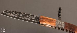  Couteau " Tire-bouchon" Cep de vigne et damas par Philippe Ricard