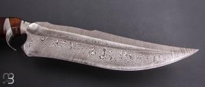     Couteau "Tsavo Sub-Hilt" custom fixe de Samuel Lurquin - Ironwood et damas