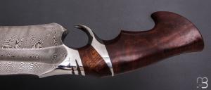    Couteau "Tsavo Sub-Hilt" custom fixe de Samuel Lurquin - Ironwood et damas