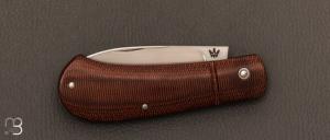   Couteau  "  Zulu " pliant custom par Nicolas Weber - Micarta et lame en N690Co