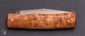   Couteau artisanal pliant par Laurent Gaillard - Bouleau et 14C28n
